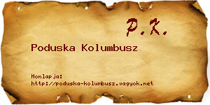 Poduska Kolumbusz névjegykártya